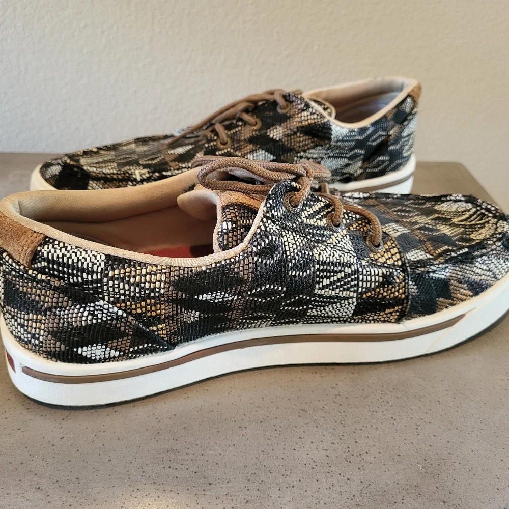 Twisted X Black and Tan Patterned Sneakers - Size Men's 9 1/2 M